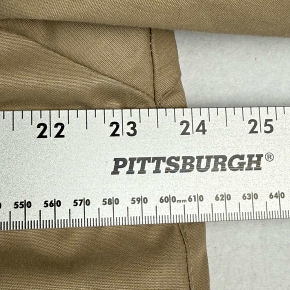 London Fog Vintage Trench Coat Tan Khaki Navy Blue Zip Out Liner Womens 6‎ Pet - Picture 6 of 7